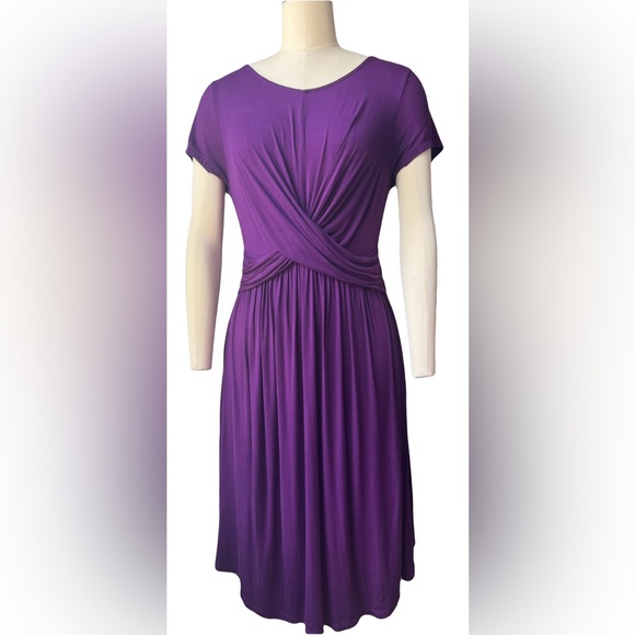 West Kei Dresses & Skirts - Nordstrom Rack West Kei bright eggplant purple flattering draped front dress - M